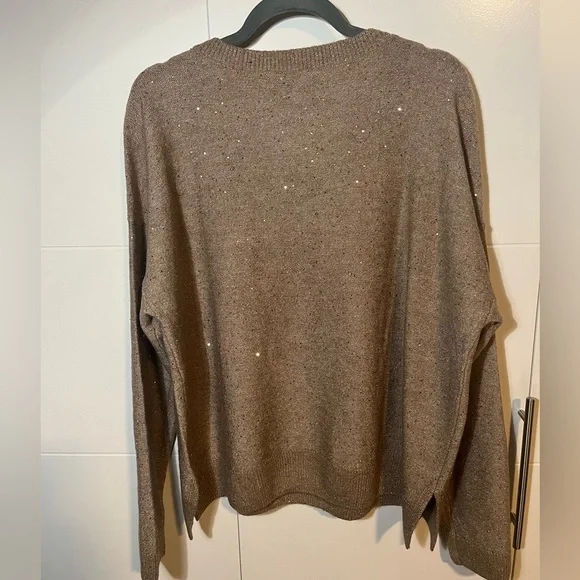 NWT Lucky Brand Gold V-Neck Sweater XL - Picture 4 of 13
